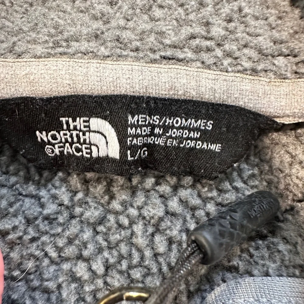 The North Face Zip Up Jacket Mens Gray Hooded Fleece Knit Gorpcore Layering L